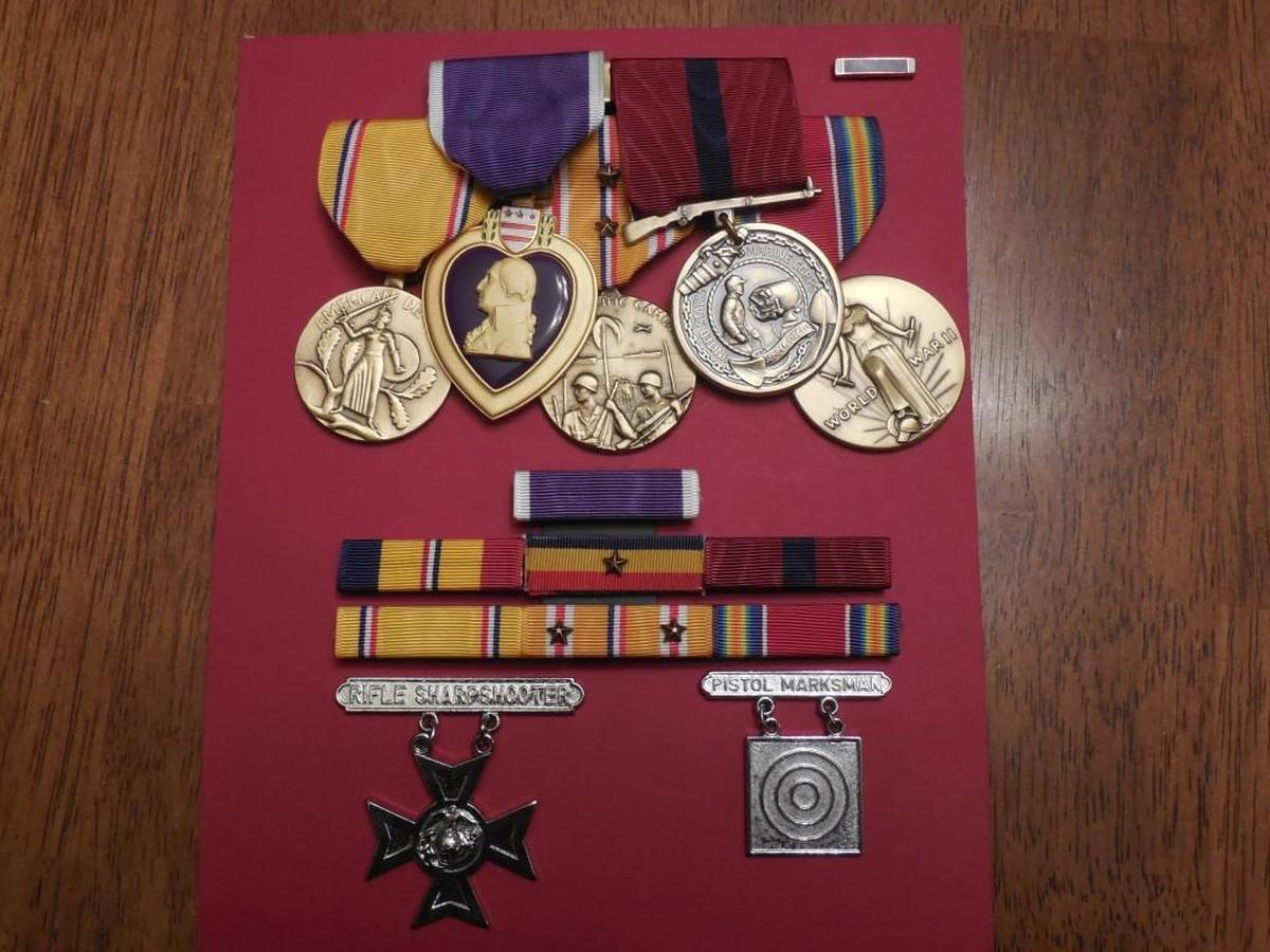 For his actions, Tolson was posthumously awarded the Purple Heart, American Defense Service Medal, Asiatic Pacific Campaign Medal, World War II Victory Medal, ribbons and awards for Combat Action, Presidential Unit Citation and the Marine Corps Good Conduct Medal.