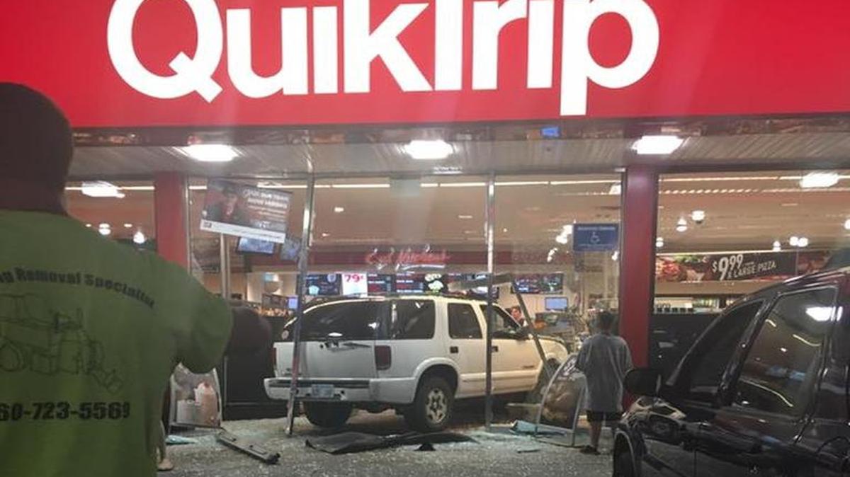 An SUV crashed into the QuikTrip store at Sterling Ave. and Truman Rd. in Independence, Mo. around 9:00p.m. on Monday, July 24th, 2017.