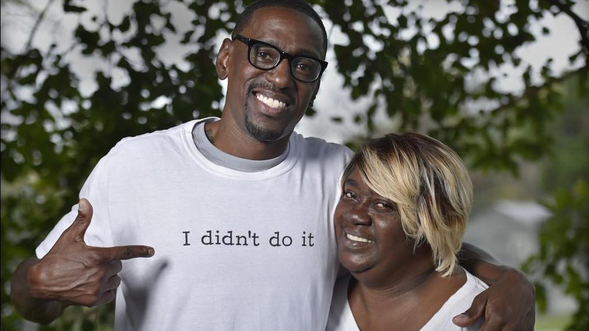 Lamonte McIntyre pictured shortly after his release with his mother, Rosie. McIntyre said Thursday he remains uninsured six months after being freed from prison following decades of wrongful imprisonment.