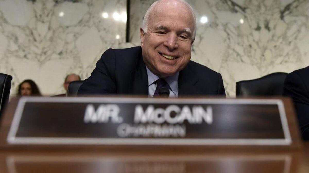 Sen. John McCain is chairman of the Senate Armed Services Committee