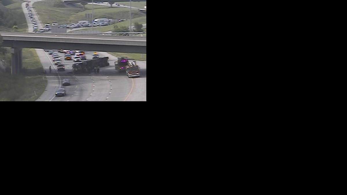 
Northbound Interstate 635 traffic was squeezing by on one lane Thursday morning after a semitrailer crashed and overturned near State Avenue in Kansas City, Kan.
