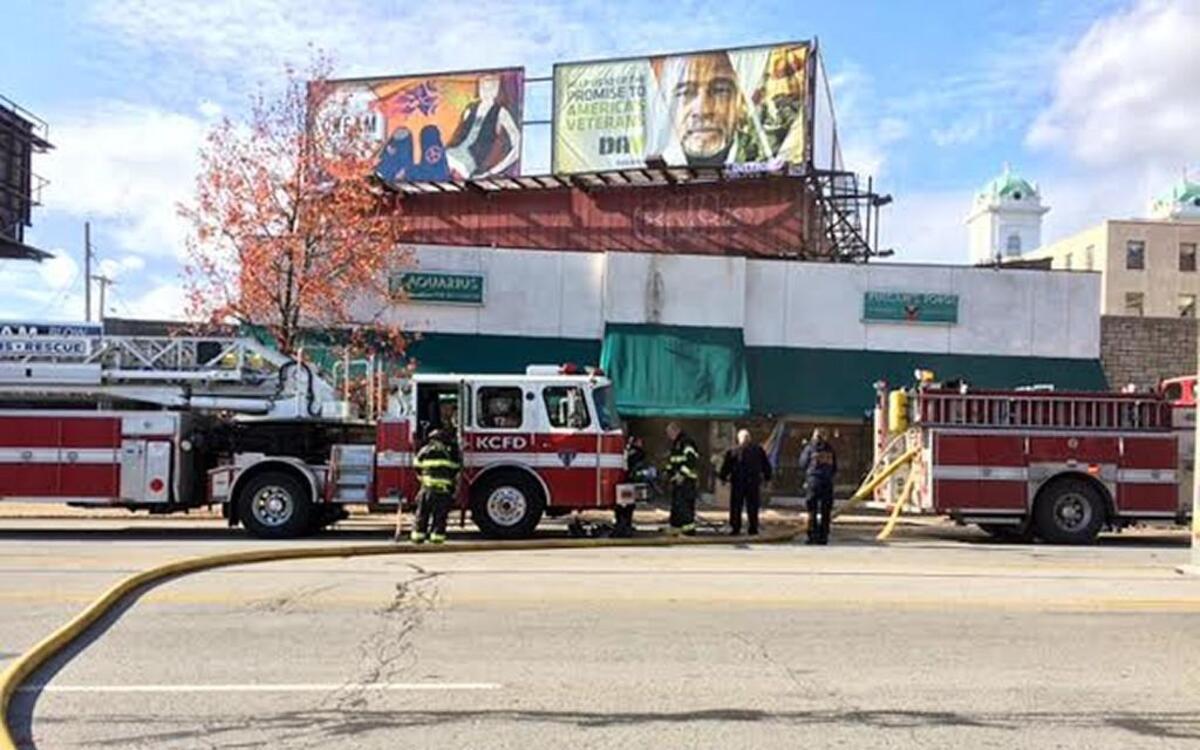 A fire Tuesday at Aquarius New Age & Nature store at 3936 Broadway brought firefighters to the scene.