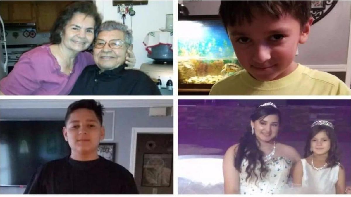Manuel and Belia Sandivar (top left) and their four great-grandchildren: Xavier (top right), Dominic, and Devy and Daisy Saldivar.