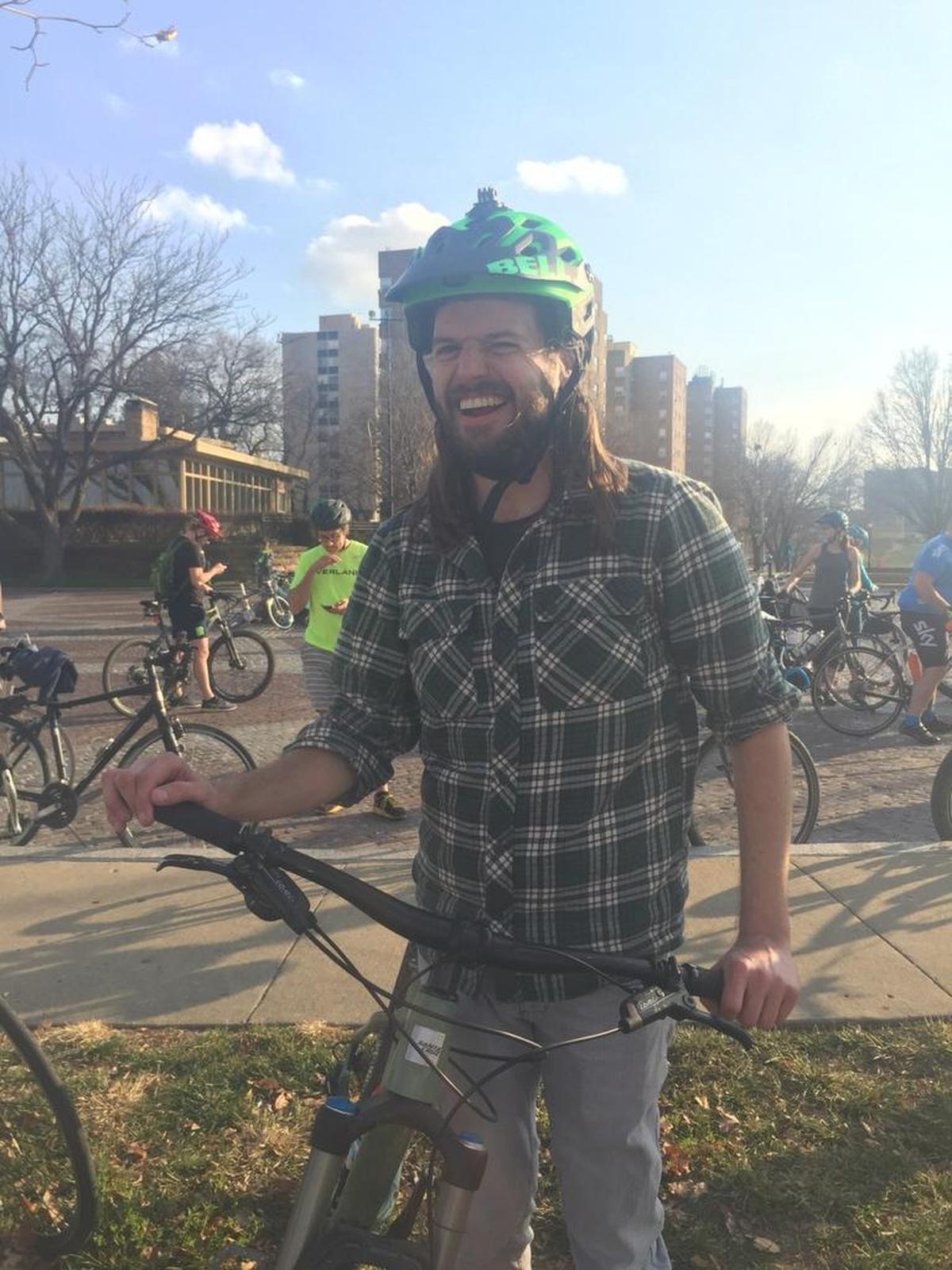 Matt O’Neil and about 50 others took part in a group biking trip from the Crossroads to the West Bottoms and River Market in KC earlier this month.