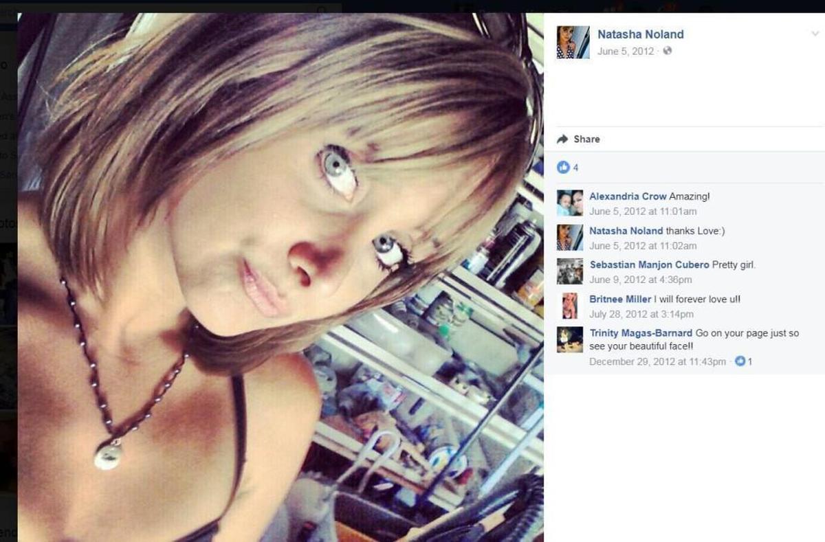 Natasha Noland posted this portrait on Facebook less than two months before she died in a fall from a California party bus.