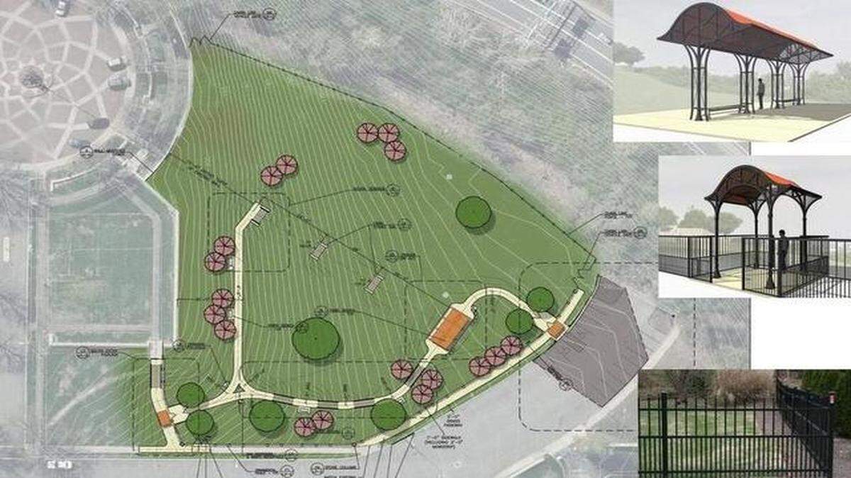 
A new off-leash dog park at West Terrace Park in Kansas City will have fencing, a curved path, stone staircase, new trees, benches and picnic tables and possibly some decorative pavilions.
