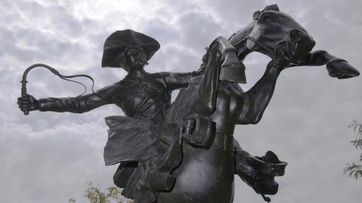 
The Bronco Buster statue installed at Barney Allis Plaza in 1985 will soon be surrounded by seating.
