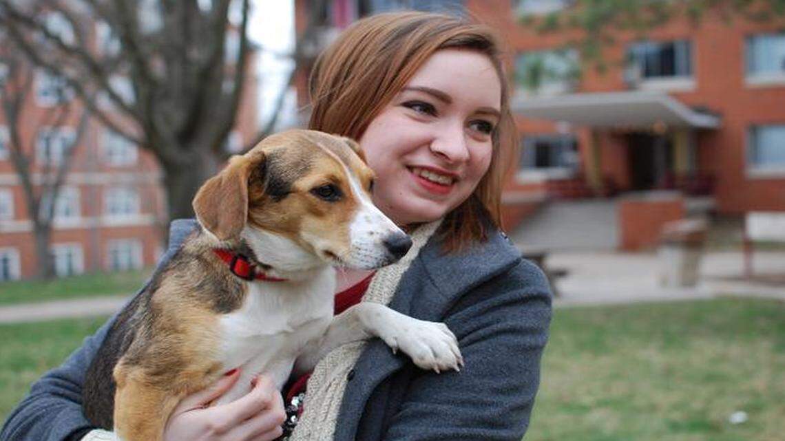 
Molly Wallace, a sophomore at Stephens College in Columbia, describes her foster beagle mix Daisy as “the best roommate ever.”

 
