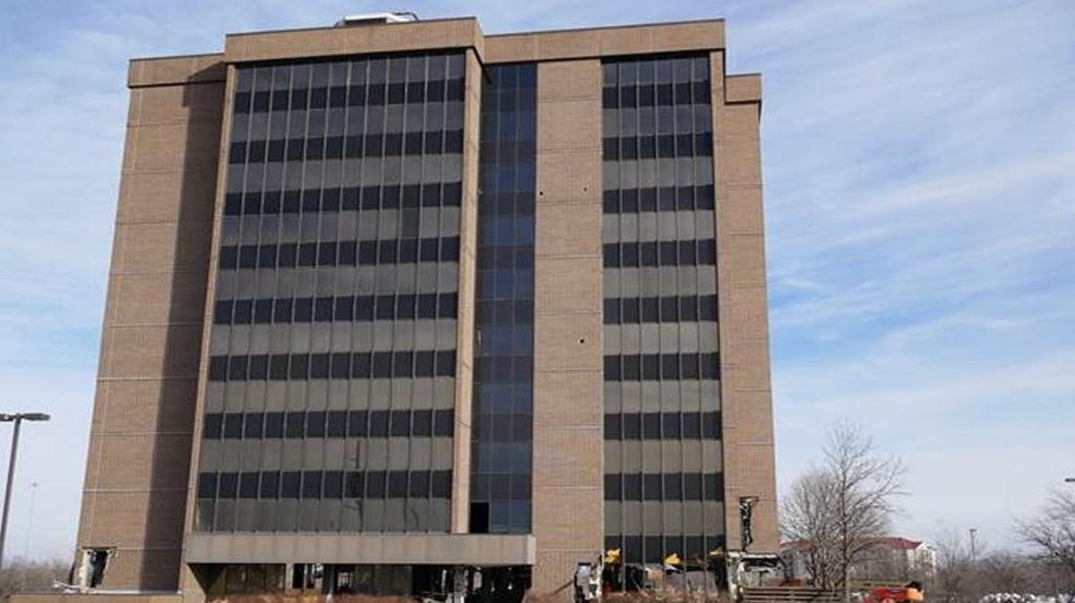 Crews will use explosives to implode the former CenturyLink building on the southeast corner of Nall Avenue and Interstate 435. Eastbound and westbound I-435 will be closed between Roe and Metcalf avenues early Sunday for the implosion. The building is coming down to make way for a new office development.