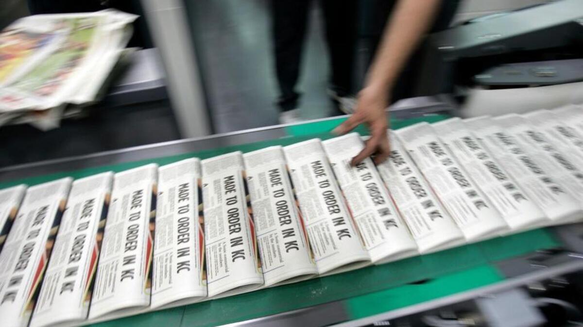 The Kansas City Star rolls off of the presses.