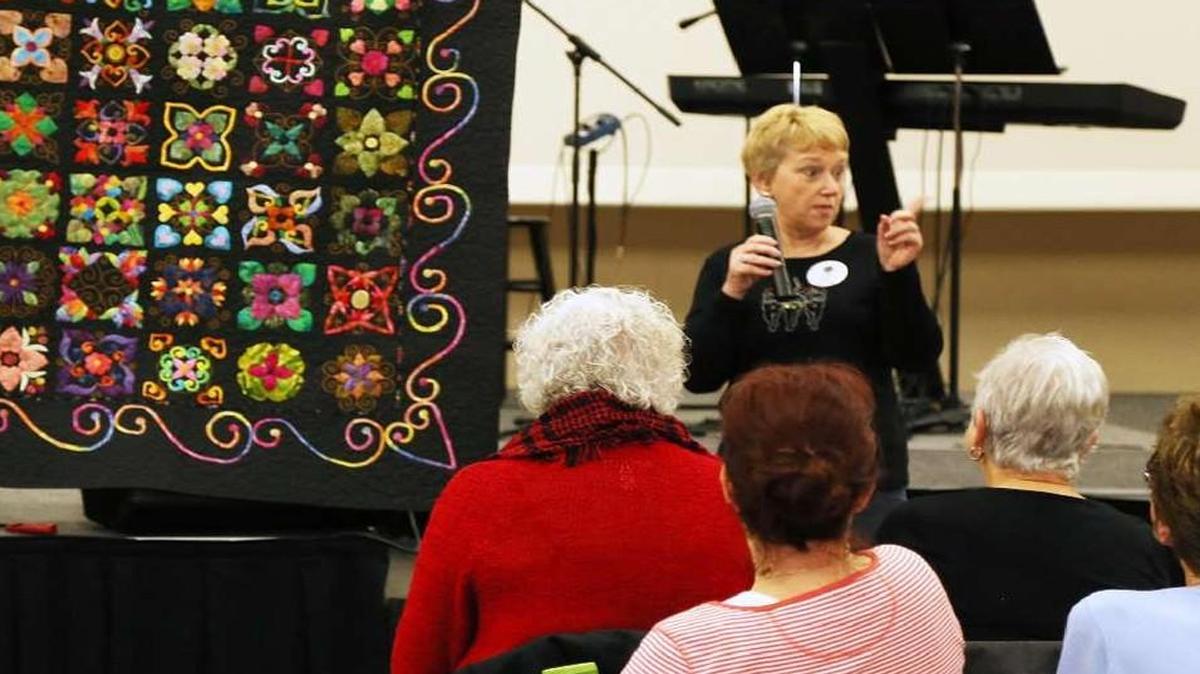 Area quilters have monthly meetings to share ideas and enjoy fellowship.