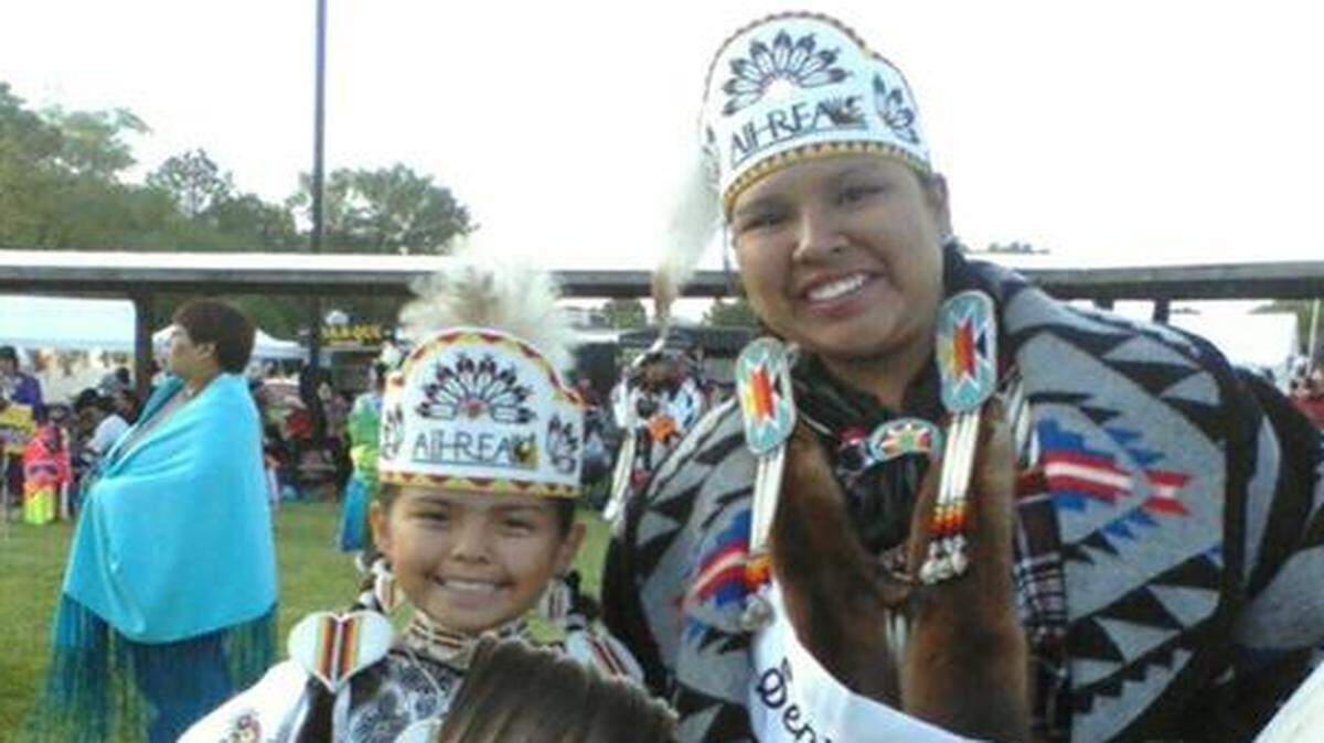Princesses Nya Smith (left) and Jovanna Friday are part of the American Indian Health Research and Education Alliance, which is participating in the Platte County event.