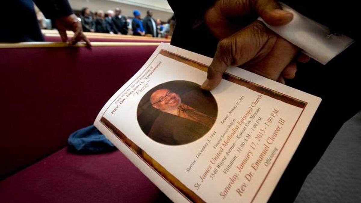 
As the funeral for the Rev. Nelson “Fuzzy” Thompson began on Saturday at St. James United Methodist Church, the many mourners stood as family members entered the sanctuary.
