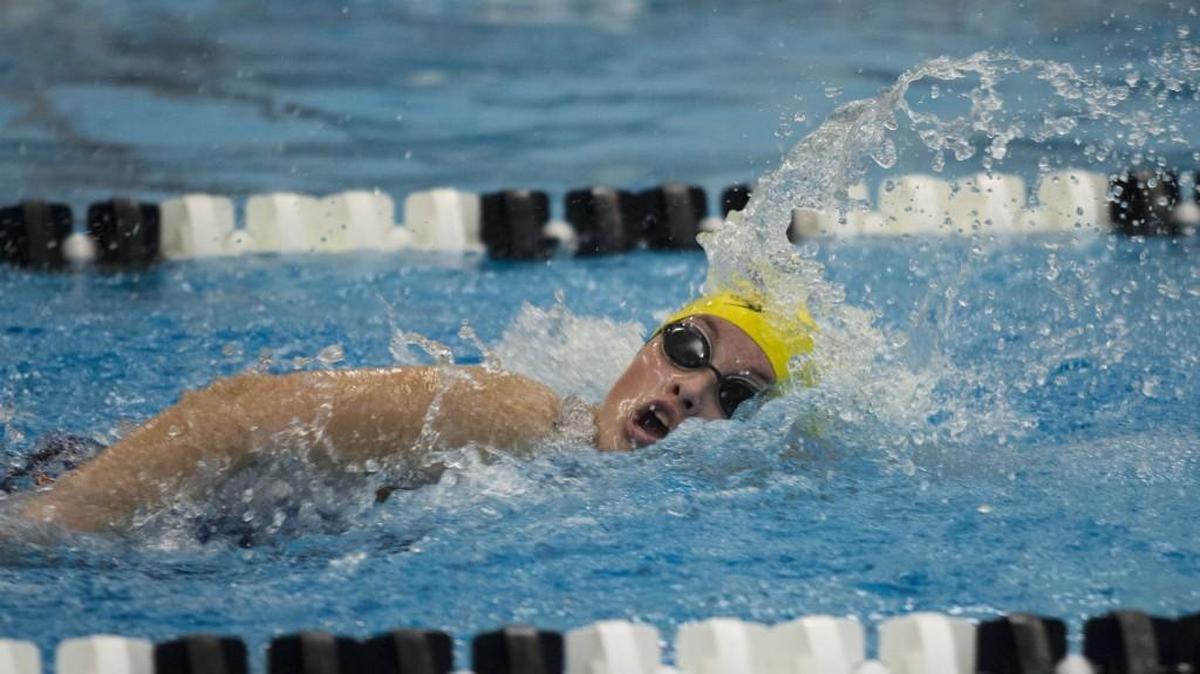 Belton’s Gabby Stoddard competed in the 100-yard freestyle final during the Suburban Blue Conference championship Saturday, Feb. 3, 2018, at the Lee’s Summit Aquatic Center. Stoddard finished second with a 58.97 time.