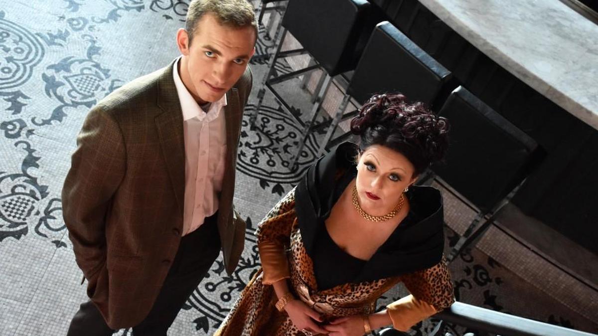 Dalton Homolka portrays Joe Gillis and Wendy Musick is Norma Desmond in “Sunset Boulevard,” which opens Saturday at The White Theater at the Jewish Community Center in Overland Park.