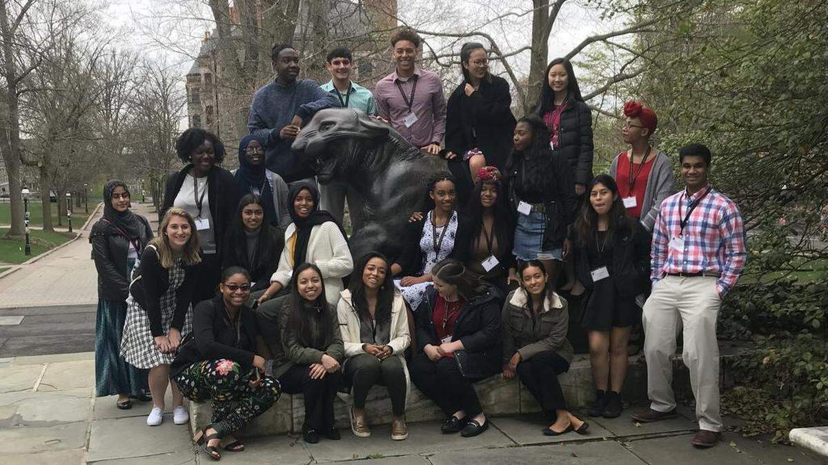Lauren Winston (second row, fourth from left) spent a weekend at Princeton University talking with other winners of this year's Princeton Prize in Race Relations.