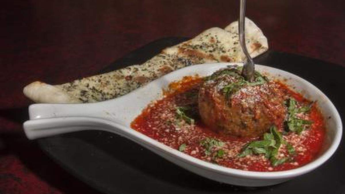
New menu items at Spin Pizza on Main include the stuffed mondo meatball
