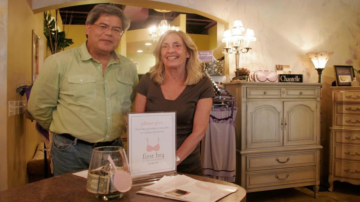Terry Levine and Clair Keizer, co-owners of Clair de lune, started the First Bra Foundation to help breast cancer survivors.