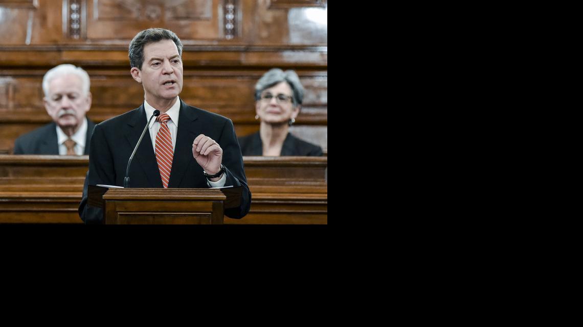 
Kansas Gov. Sam Brownback delivering the 2015 State of the State address.
