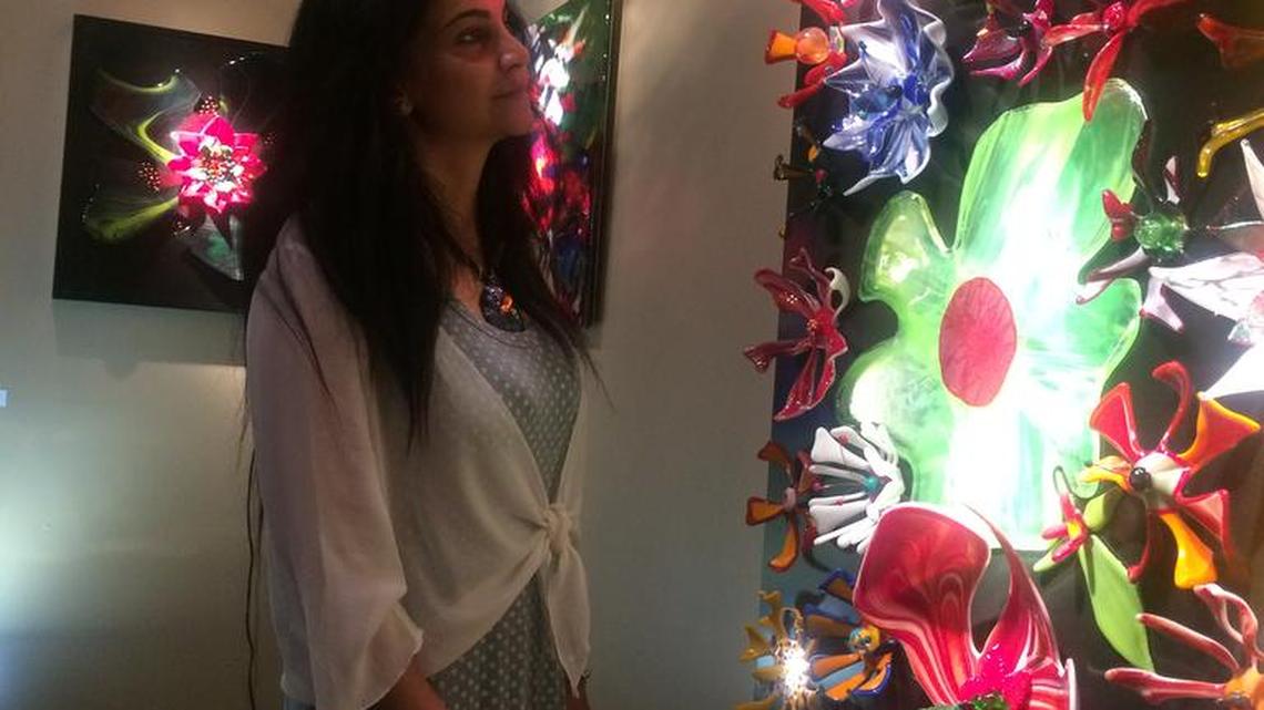 Hasna Sal in her gallery in Olathe.