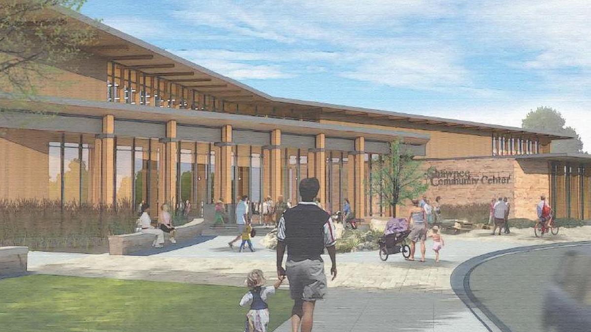 A rendering of the front of the proposed center.