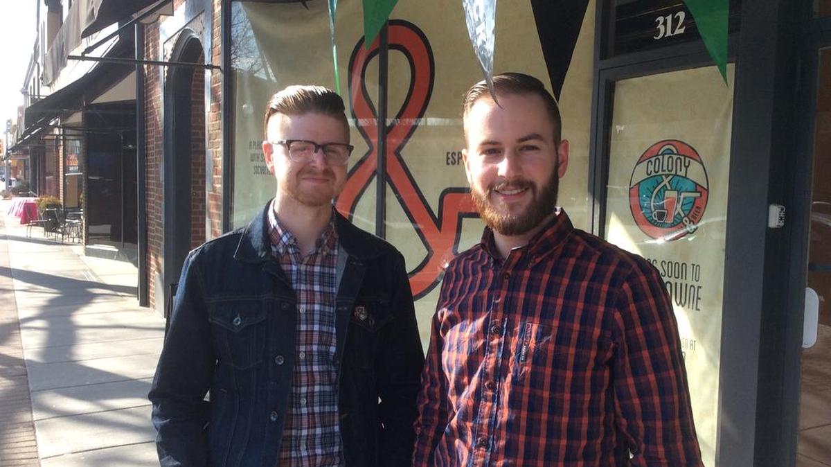 Zach Henderson, left, and Drew Cobb, owners of Colony Espresso & Beer Co.