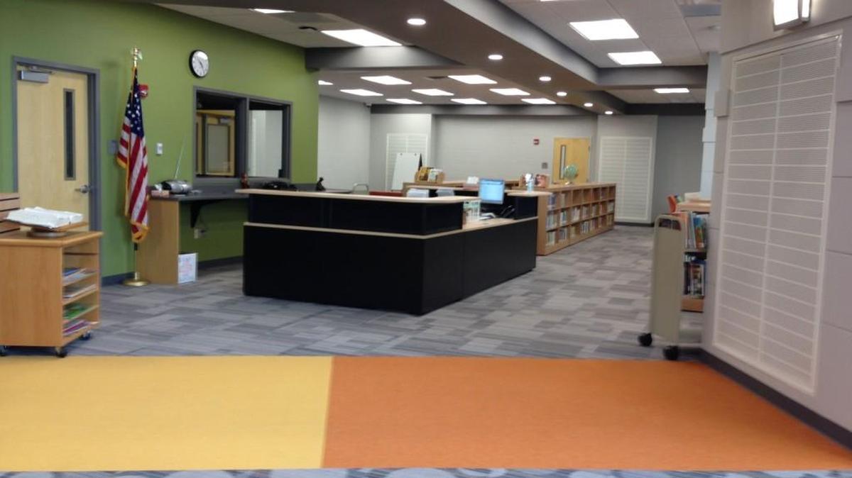 This bright library at Shawanoe Elementary will be bustling with children when school starts again.