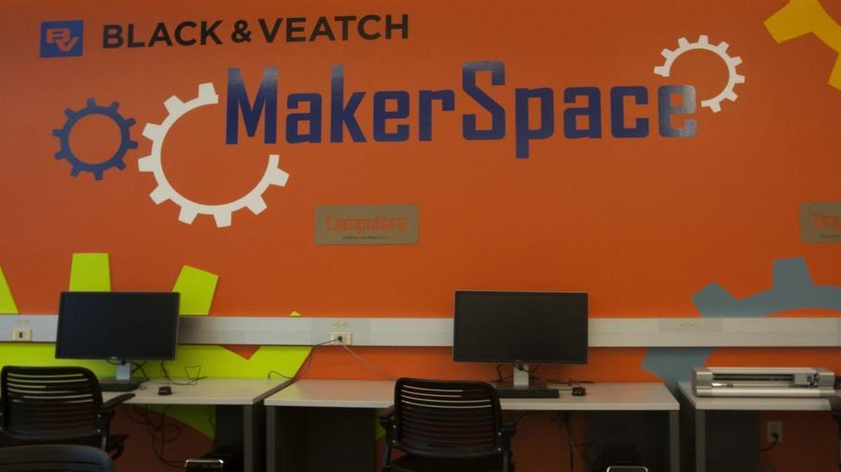 The MakerSpace will have four 3D printers, laser cutters, a sound studio and Chroma Key green room for screen work.