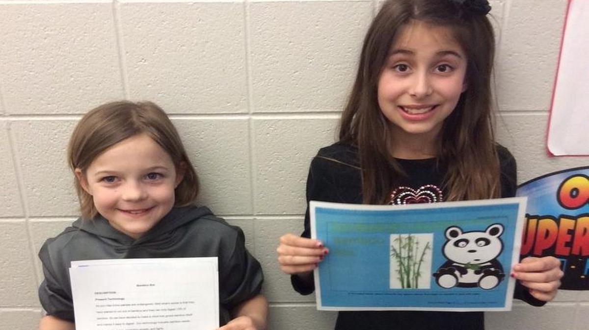 Stella West and Sophia Scott worked on project to help pandas digest probiotic bamboo, planted by a robot.