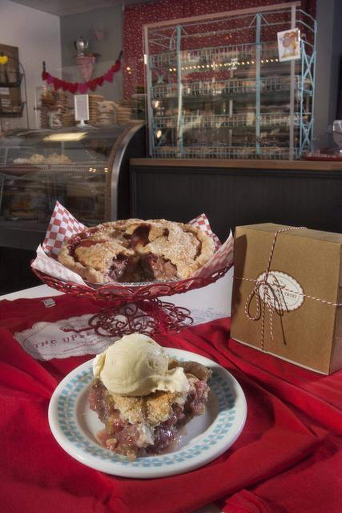 Strawberry rhubarb pie is one of the featured flavors at The Upper Crust Bakery, 7943 Santa Fe Drive, Overland Park.