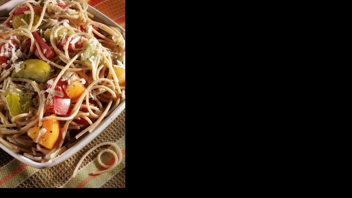 
 Pasta made with fresh heirloom tomatoes contains a healthy dose of lycopene.
