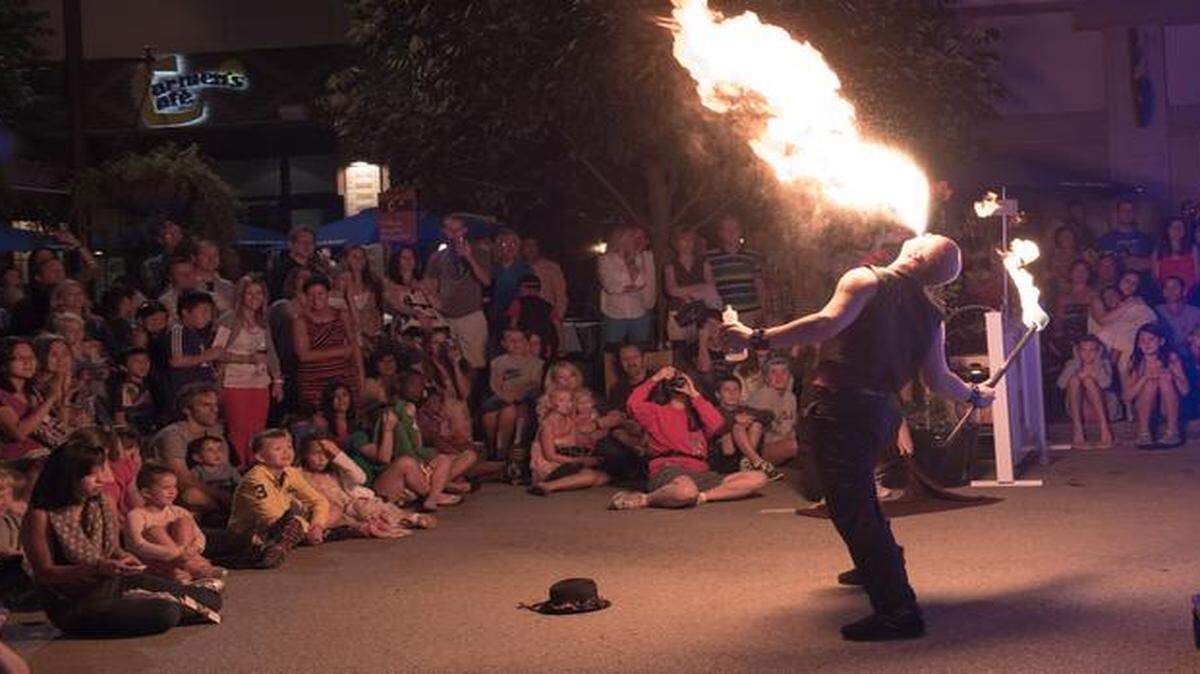 
The entertainment lineup at “Around the World” features fire dancers, aerial acrobats, belly dancers, bagpipers, a mariachi band and a reggae band.
