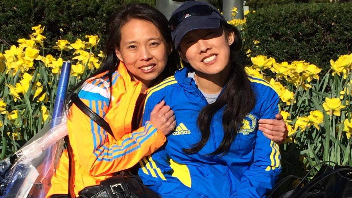 
Sisters Susanne (left) and Irene Park, daughters of the columnist, took part in the Boston Marathon last year.

 
