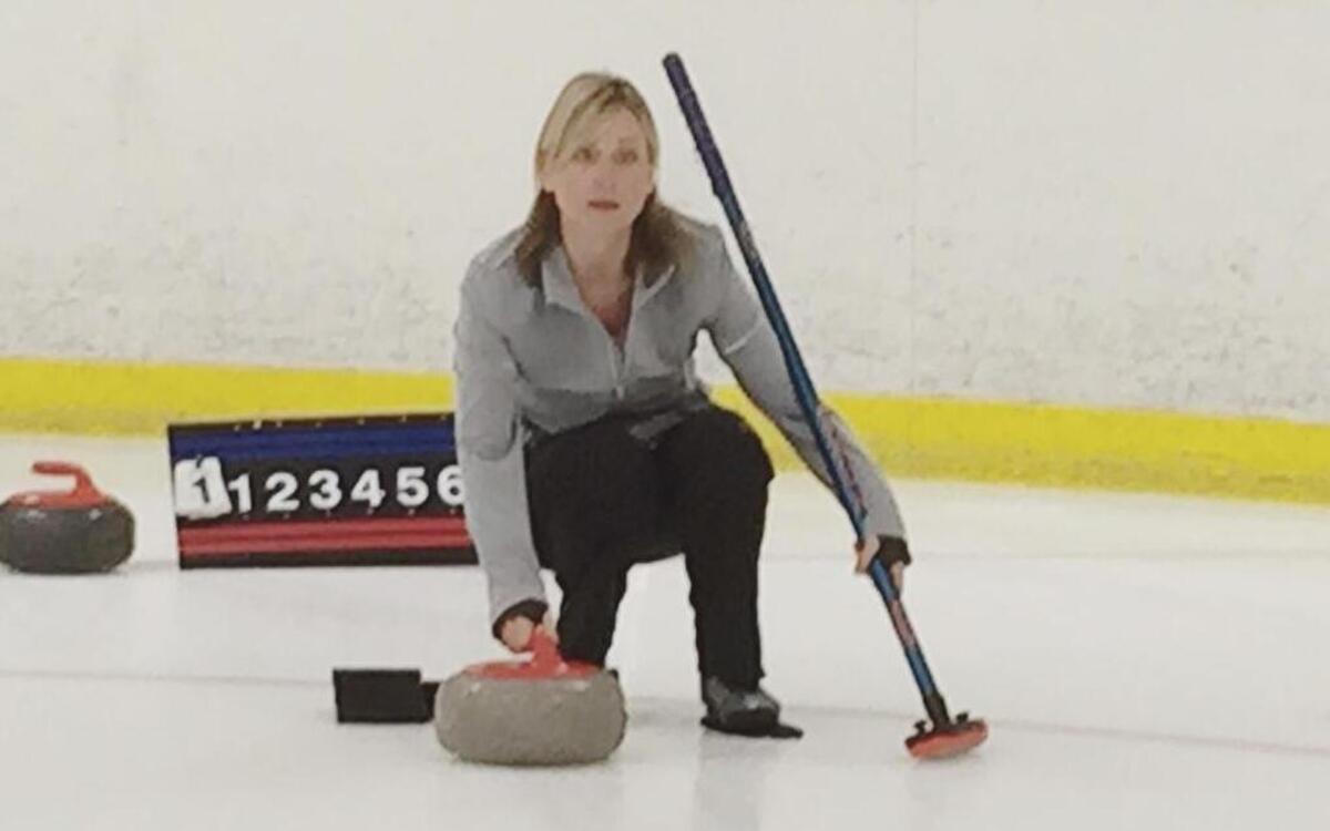 
Freelance columnist Lori Allen learning the art of curling.
