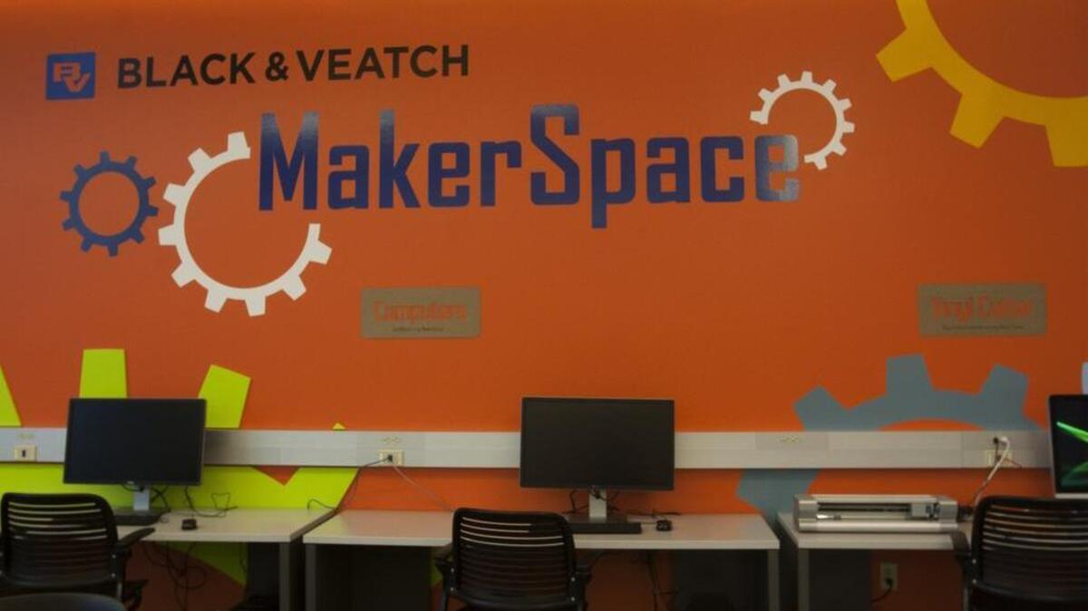 The MakerSpace will have four 3D printers, laser cutters, a sound studio and Chroma Key green room for screen work.