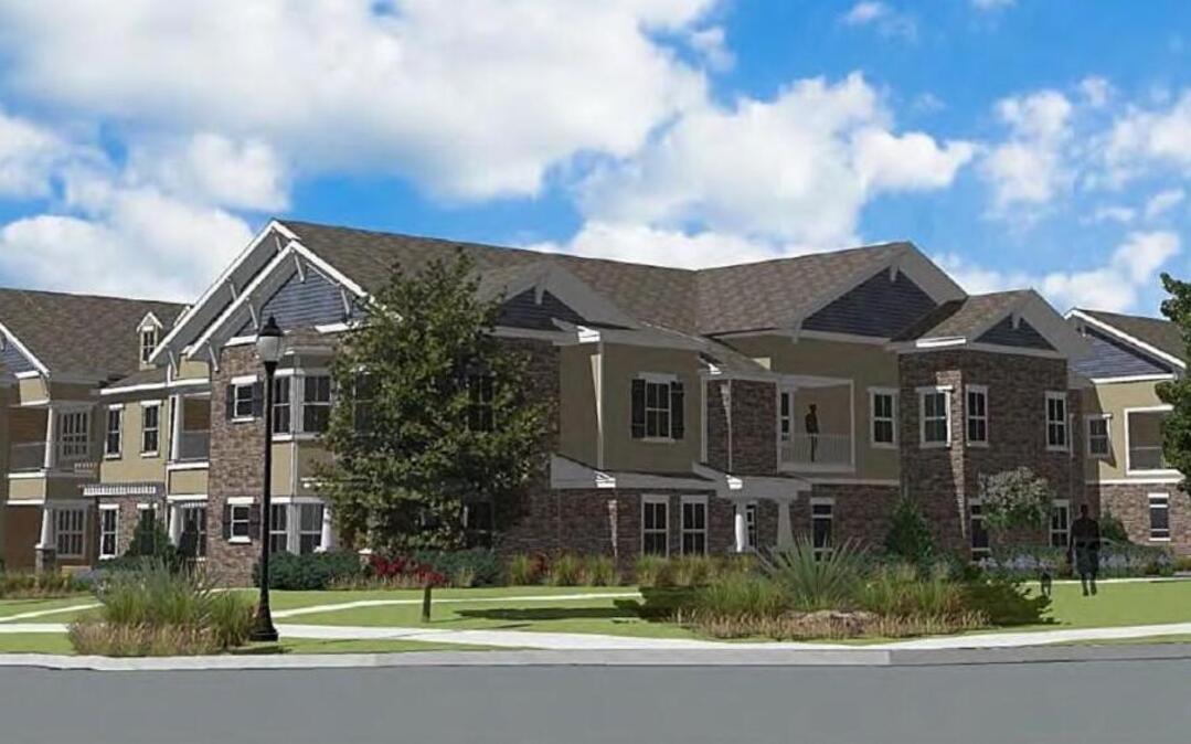 Atlanta-based Davis Development on Tuesday won rezoning approval for a 240-unit apartment complex on the southwest corner of 119th Street and Pflumm Road in Olathe. This illustration, provided to the city by Davis, shows some of the apartments.