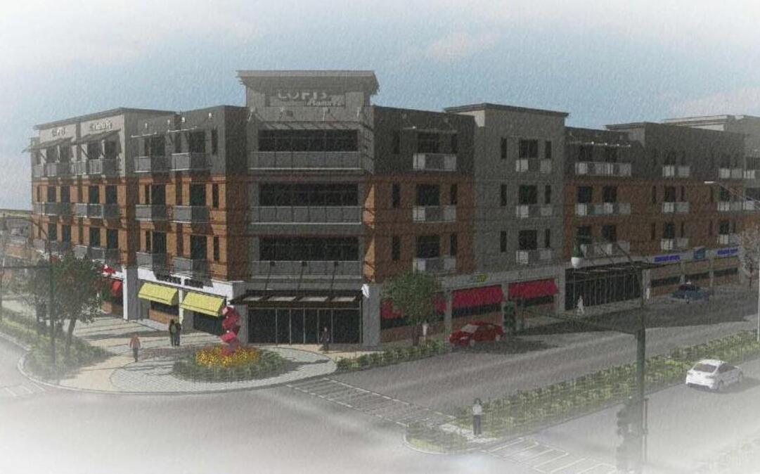 The project would include up to 20,000 square feet of commercial retail space on 2.9 acres at 200 W. Santa Fe St. A complex of 100 upscale lofts would be built atop the retail space with a parking lot built behind them.