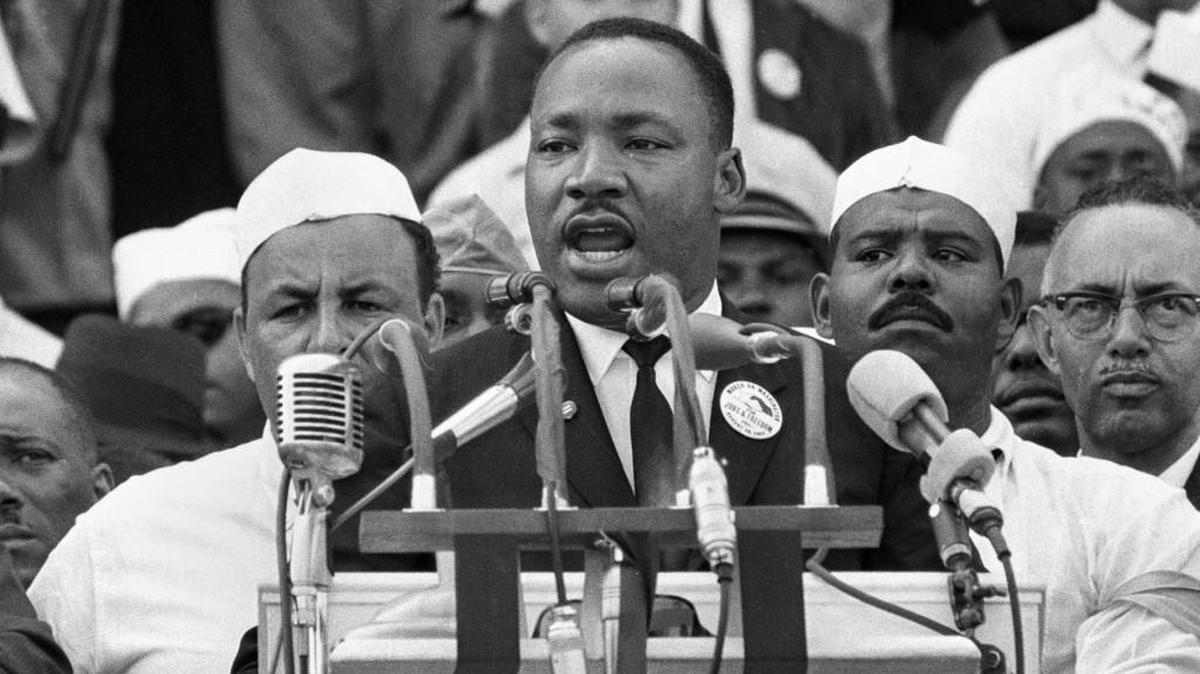 There are two observances to the mark the birthday of Dr. Martin Luther King Jr. — shown here addressing marchers during his “I Have a Dream” speech at the Lincoln Memorial in Washington, D.C., in 1963 — coming up in Olathe. The first is Jan. 14 at MidAmerica Nazarene University and the second is Jan. 16 at College Church of the Nazarene.