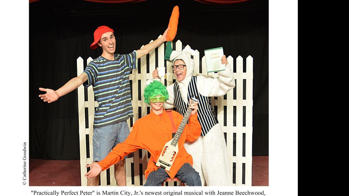 
Garrett Myers (from left) Justin Myers and Jeanne Beechwood star in “Practically Perfect Peter,” a production of Martin City, Jr.
