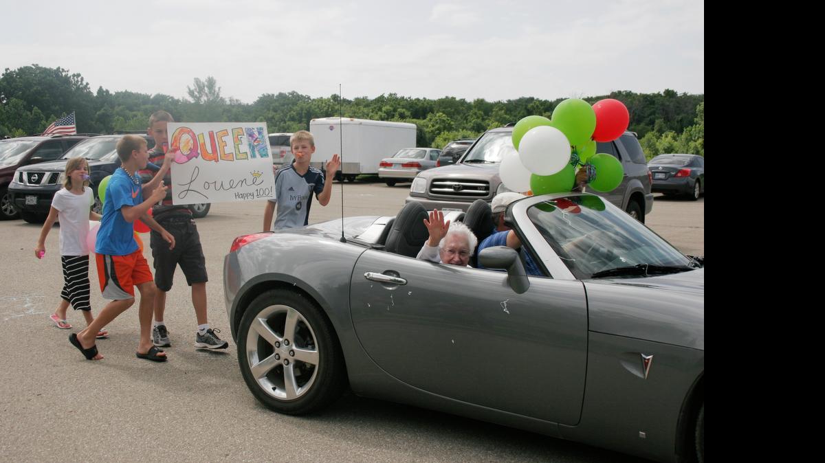 
Louene McBride was given a parade at The Gables assisted-living center in Overland Park for her 100th birthday.

