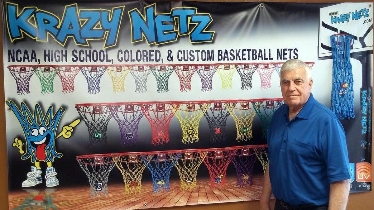 John Anastio owns Krazy Netz, an Olathe business that dyes basketball nets, affixes a team logo and sells them to hoops-hungry fans.