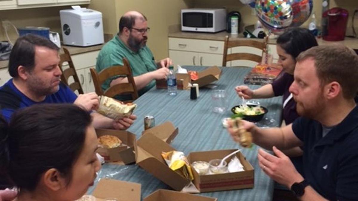 Every Friday lunch is brought in for the entire staff, and employees talk about business and client ideas.