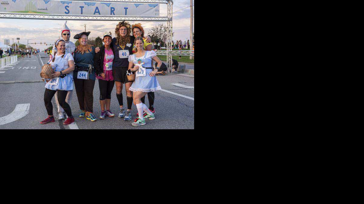 
“Wizard of Oz” costumes enliven the Garmin Marathon. 
