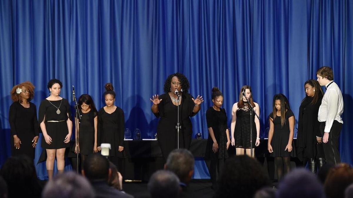 Musical director Cynthia “Mama J” Johnson and the Olathe MLK Celebration Inspirational Ensemble performed last Sunday as part of an Olathe celebration of the life of Martin Luther King Jr.The Olathe Human Relations Commission and Olathe Public Schools presented “Love Illuminates Life” at the Olathe Conference Center.