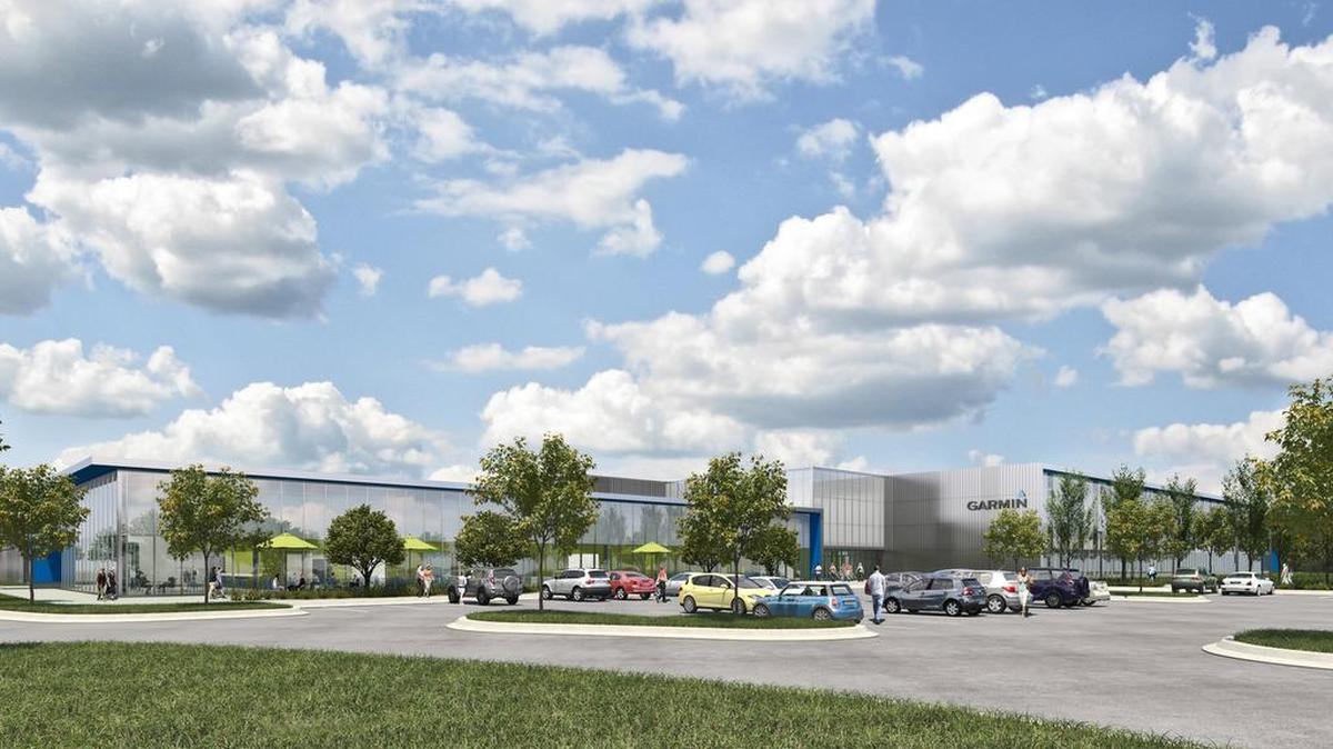 A rendering of the planned expansion at Garmin’s Olathe campus.