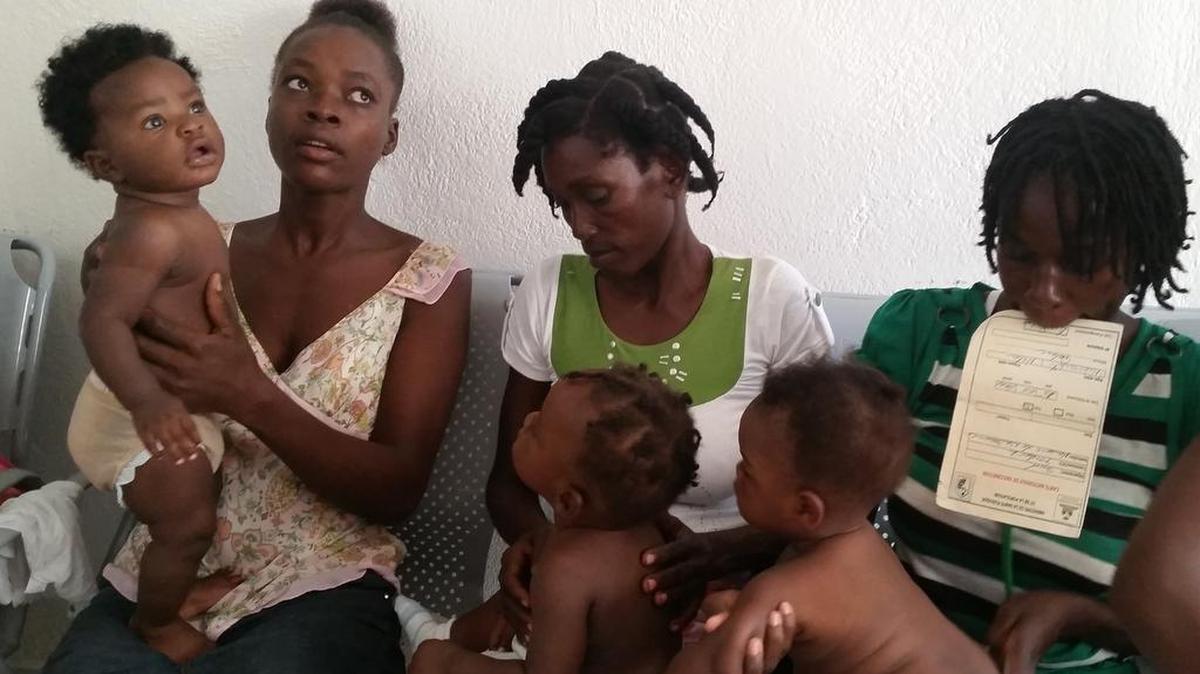 Each Wednesday at the Maison de Naissance in Torbeck, Haiti, young mothers bring their babies for nutrition checks and vaccinations