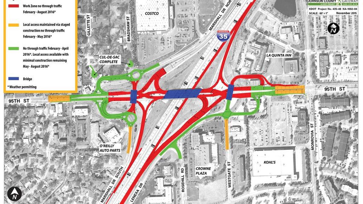 Reconfiguration of 95th Street at Interstate 35 is part of the massive Johnson County Gateway project, where I-35 and Interstate 435 and Kansas 10 intersect.