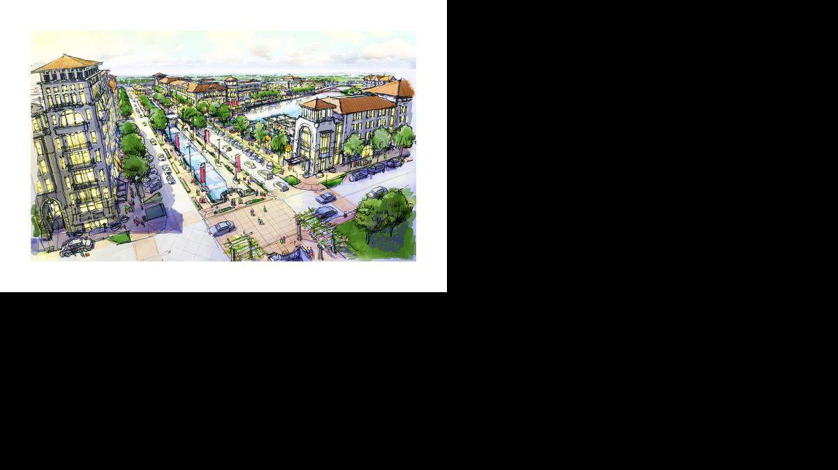 An artist’s renderings of the proposed project at Interstate 435 and Antioch Road in Overland Park.