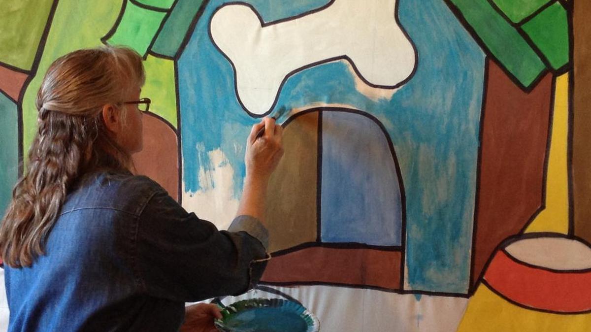 Sharon Nigus created the scenery for Martin City Melodrama & Vaudeville Co.