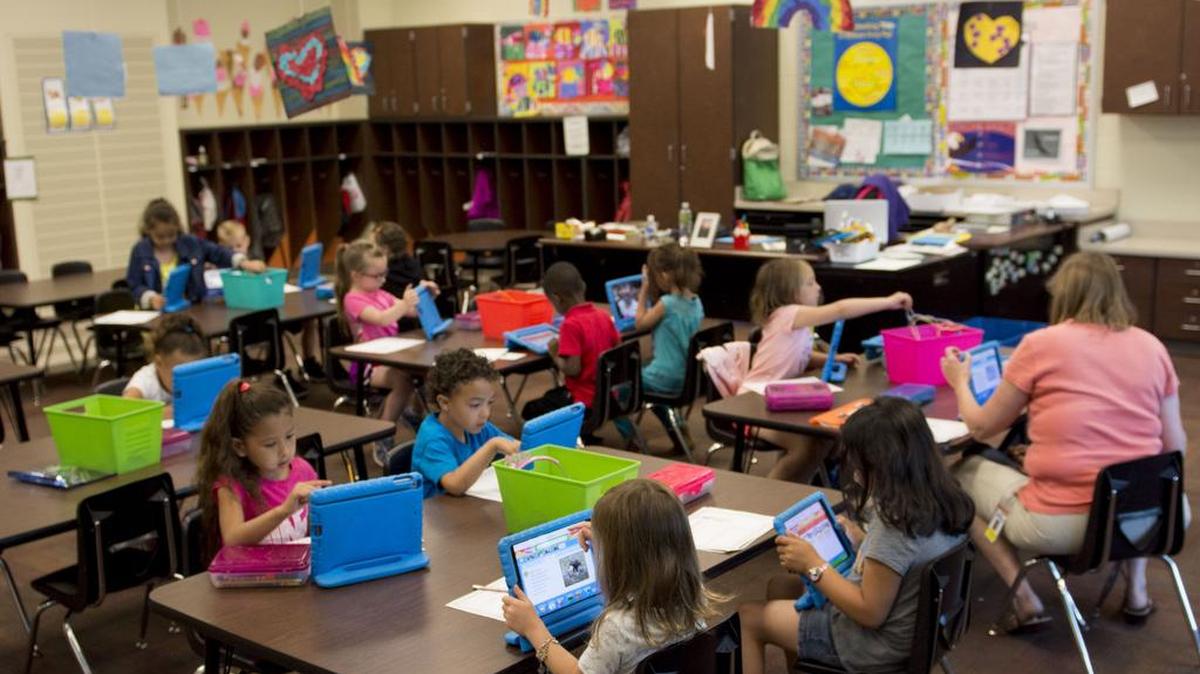 All-day kindergarten is available for free to all children in the Shawnee Mission School District, including at Apache Elementary.
